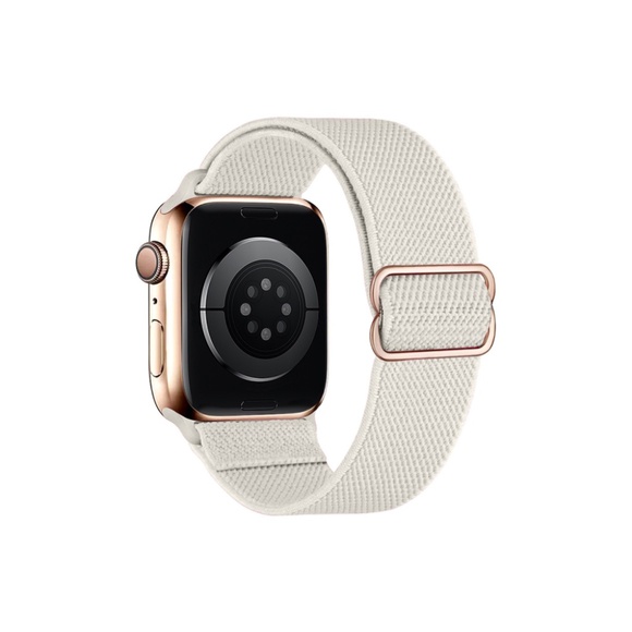 Adjustable Nylon Apple Watch Strap with Buckle - Cream White - Picture 1 of 2